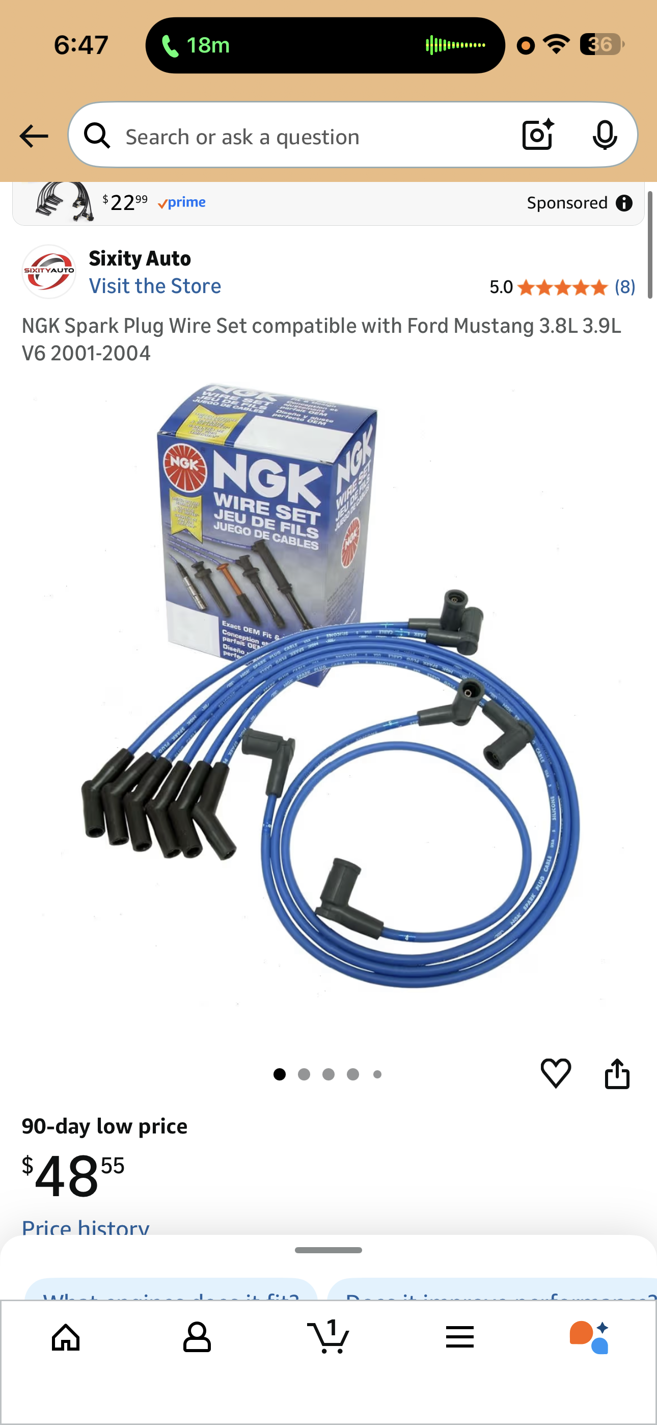 SparkPlug set for 2004 Ford Mustang